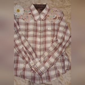 Wrangler 20X women's XL long sleeve Shirt w Longhorn yoke